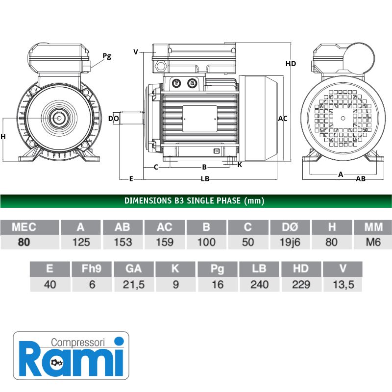 Motore elettrico monofase 2 HP / 1,5 kW 2800 giri VEMAT- Made in Italy