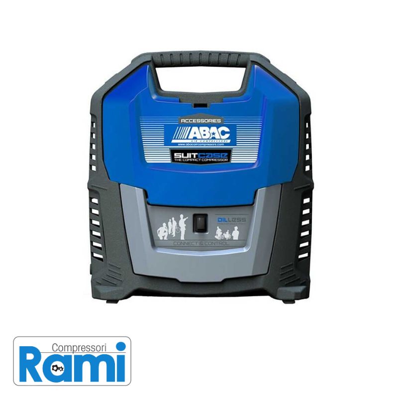 Compressore Abac Suitcase 1.5Hp portatile con tubo spiralato