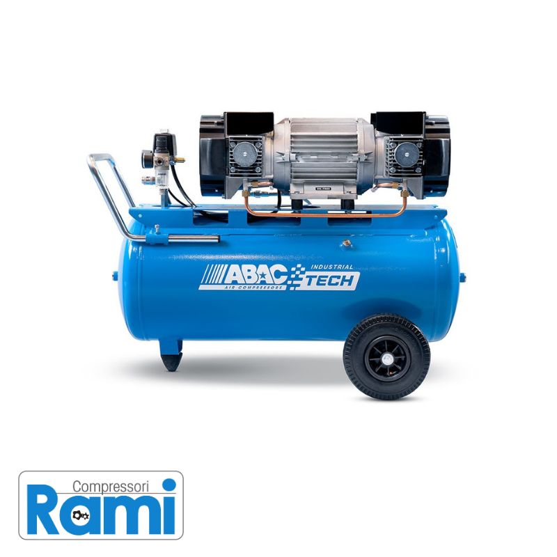 Abac Tech ATF-S – Compressore a pistone oil free 4 HP, 10 bar, serbatoio 100 litri
