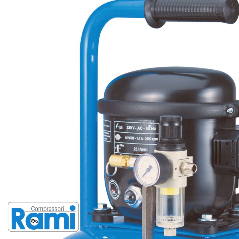 Compressore Abac Junior 30 silenziato - 1Hp, 8bar, 6 litri