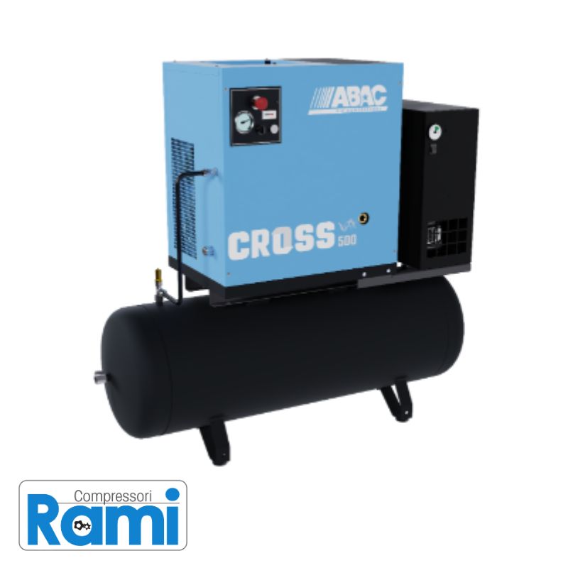 Compressore Abac a vite CROSS 500E 200 con essiccatore - foto laterale a sinistra