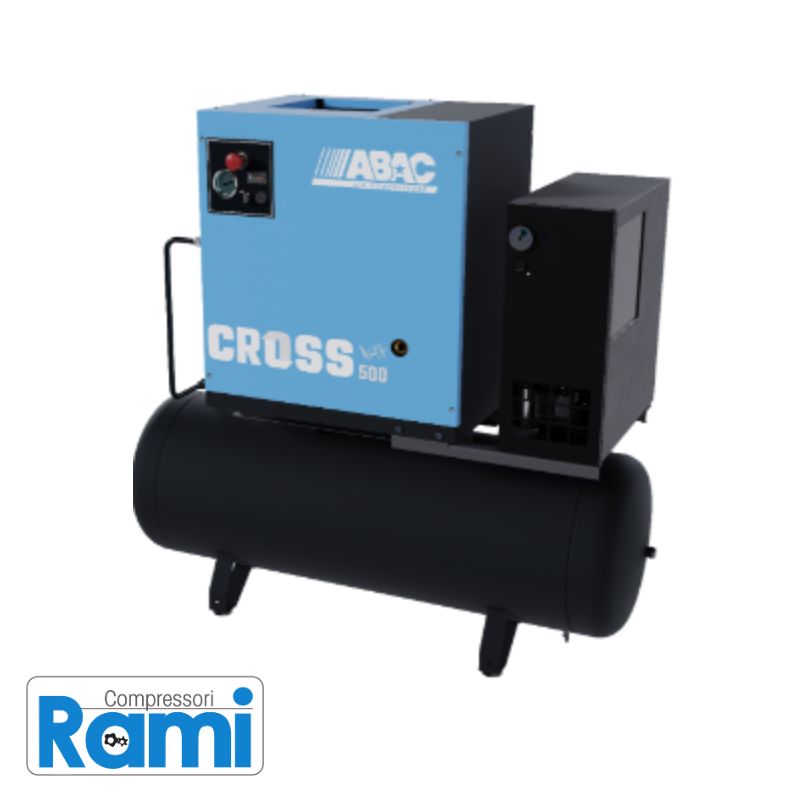 Compressore a vite Abac CROSS 500E 200 con essiccatore - 5.5Hp, serbatoio 200 litri