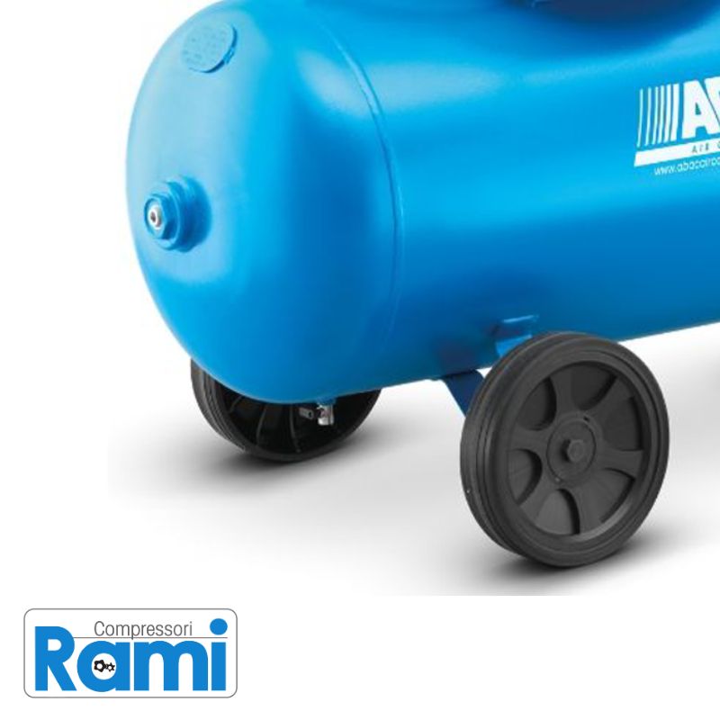 Compressore silenziato a pistone Abac S A39B 200 CT3 - foto ruote carrello