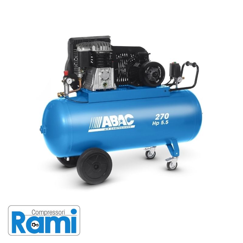 Abac PRO B6000 compressore a pistone a cinghia 5.5Hp, trifase - 270 litri - foto frontale