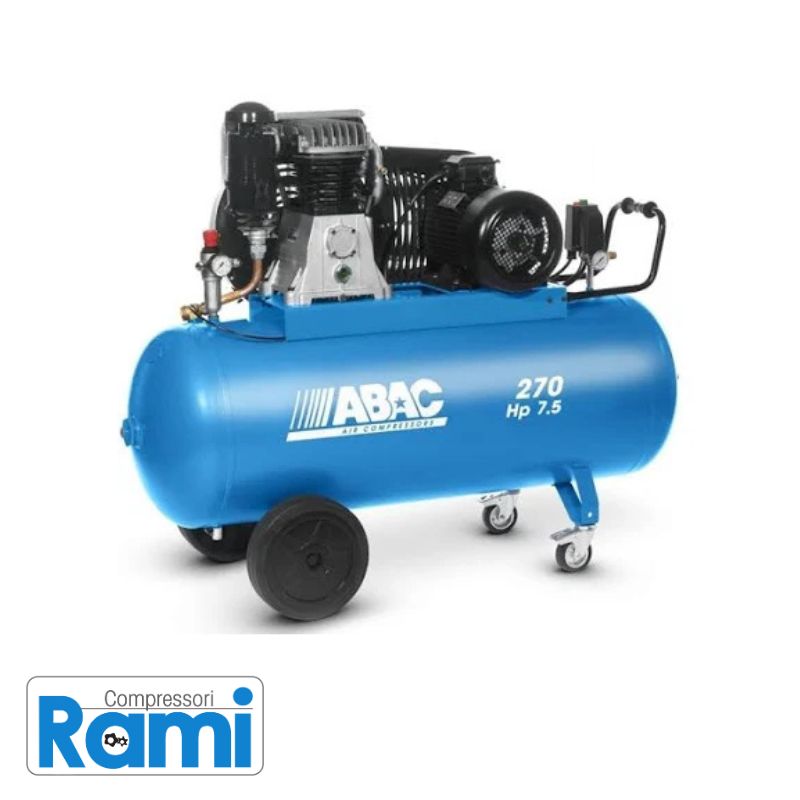 Abac PRO B6000 Compressore a pistone - Montato su serbatoio - 7,5Hp 270 litri - foto frontale