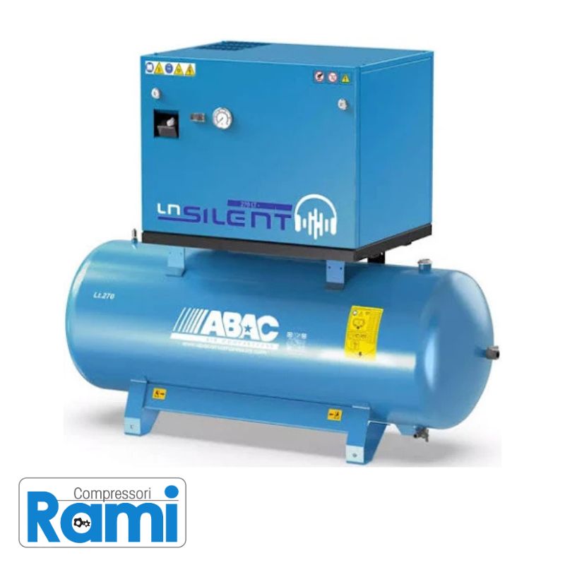 Compressore silenziato a pistoni LN2 B5900 270 T5,5 DOL - 270 litri - foto laterale