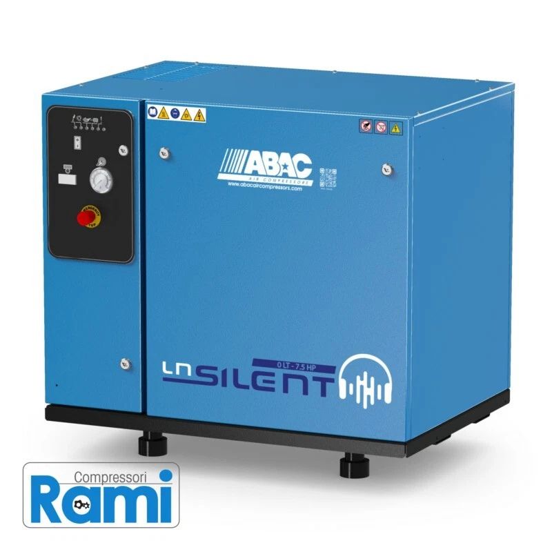 COMPRESSORE SILENZIATO A PISTONI ABAC LN2 B6000 0 T7,5 DOL - FOTO LATERALE A DESTRA