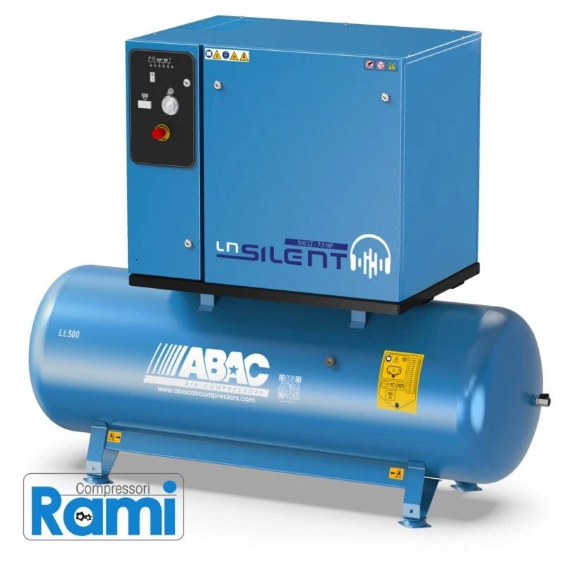 Compressore Abac a pistoni silenziato LN2 B6000 500 T7,5 DOL - 7.5Hp - foto laterale da destra