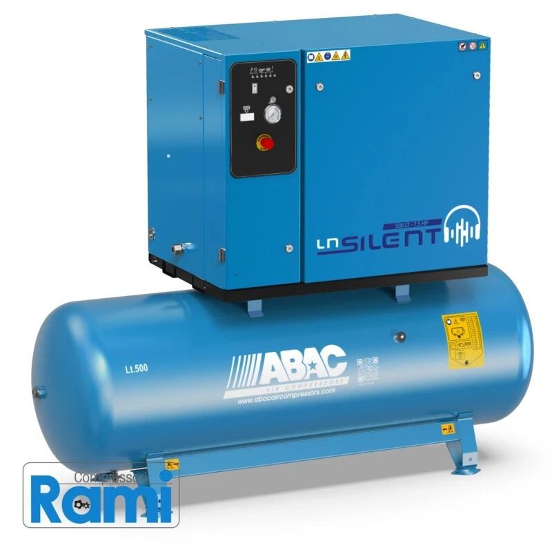 Compressore Abac a pistoni silenziato LN2 B6000 500 T7,5 DOL - 7.5Hp - foto laterale da sinistra