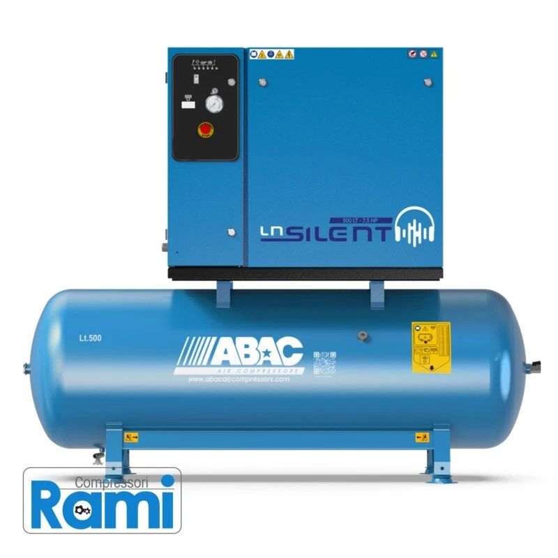 Compressore Abac silenziato con serbatoio 500 litri LN2 B7000 500 T10 DOL - foto frontale