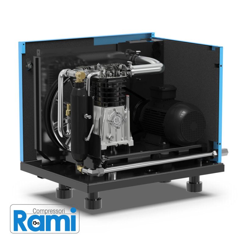 Compressore Abac silenziato LN1 A49B 0 T5,5 DOL - foto componenti interni