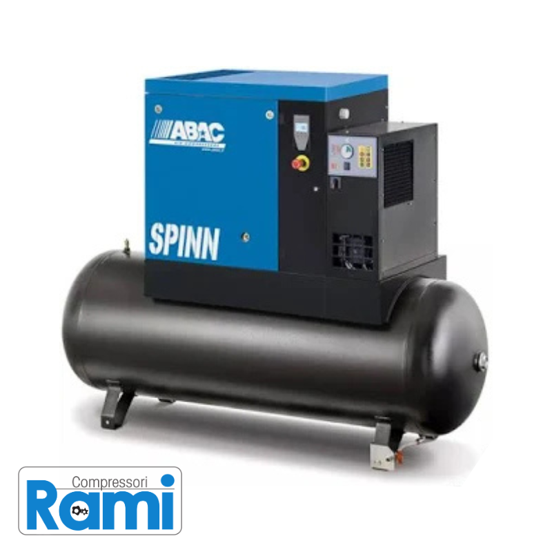 Compressore a vite a velocità fissa da 15 kW con essiccatore integrato SPINN 15E 10 bar - foto frontale