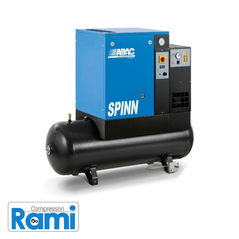 Compressore a vite a velocità fissa da 4 kW con essiccatore integrato SPINN4 10 bar - foto frontale