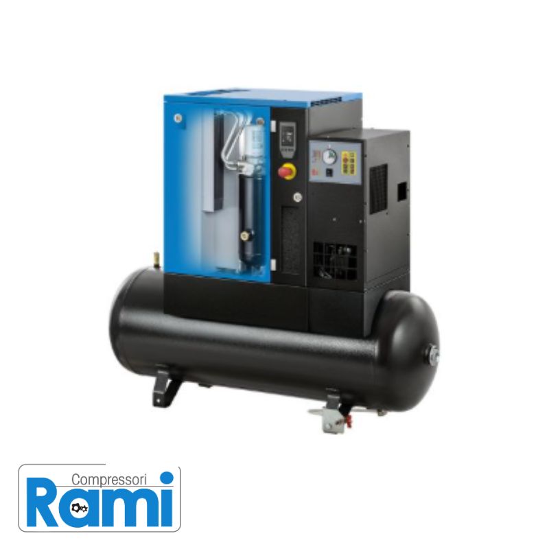 Compressore a vite a velocità fissa da 4 kW con essiccatore integrato SPINN4 10 bar - foto interni