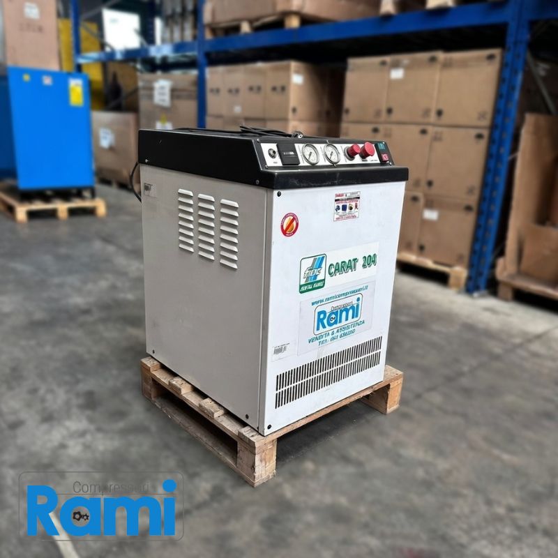 Compressore oilles Fiac CARAT204/E usato garantito – 8bar, 1.5kW - foto laterale